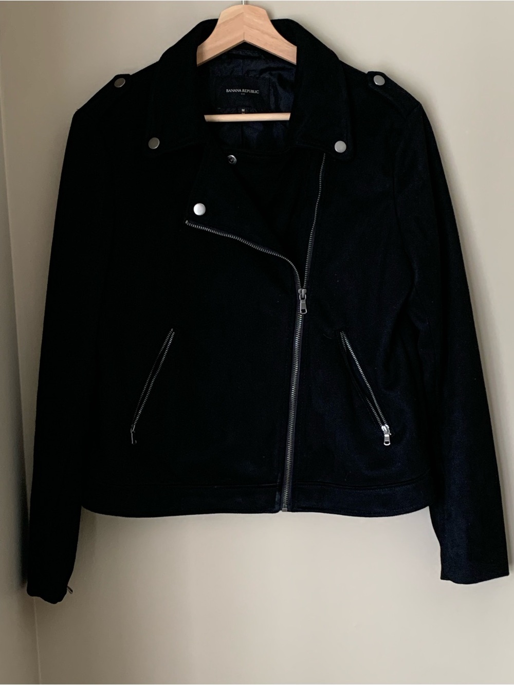 Banana Republic Women's Black Asymmetrical Zip Moto Jacket